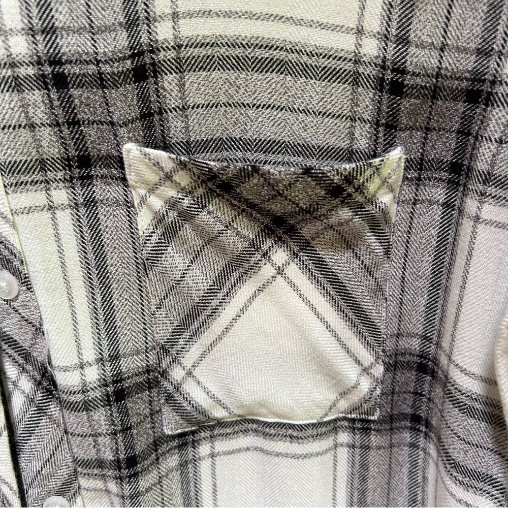 Rails ~ Ivory Gray Hunter Plaid Button Front Long… - image 5